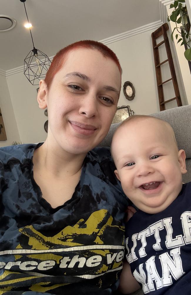 Jayda Regler, 22, with her one-year-old boy Mac. Picture: Supplied