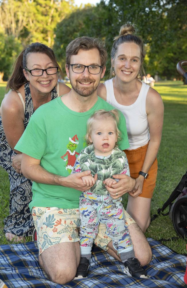 (From left) Angela, Damien, Aurora and Grace Parker. Triple M Mayoral Carols by Candlelight. Sunday 8th December, 2024. Picture: Nev Madsen.