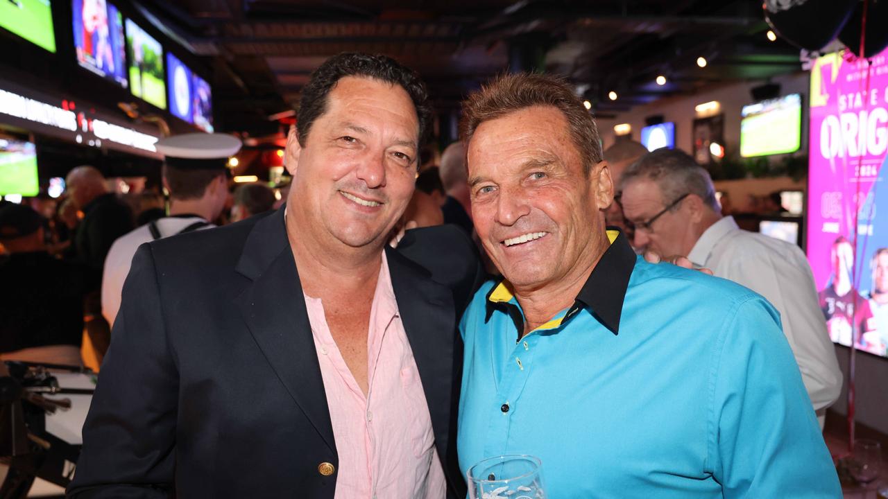 Daniel Schweidtz and Colin Handley at The Sporting Globe Bar and Grill launch at Surfers Paradise for Gold Coast at Large. Picture, Portia Large.