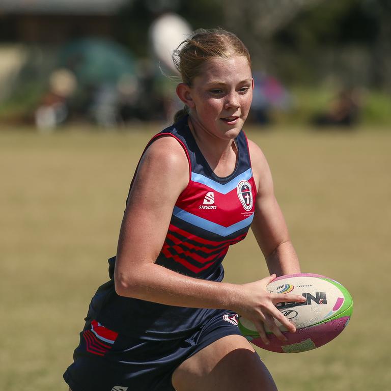 CAPTION CORRECTION _____United World College V Emmaus at the 2024 Gold Coast Titans All Schools Touch Football Picture: Glenn Campbell