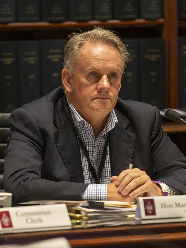 Mark Latham in the estimates hearing on Thursday.