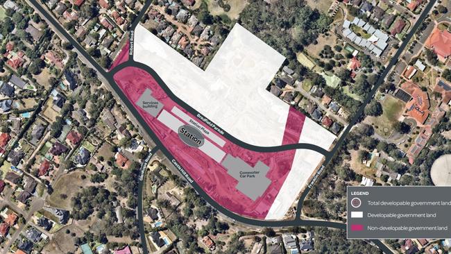 Landcom is proposing to develop 600 new dwellings with eight storey high buildings on State Government owned land, east to the metro station in Cherrybrook. Picture: Landcom