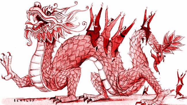 qnpl artwork  Australian business riding on the back of China's dragon - trade investment and export opportunities - Illustrations Nov 2003