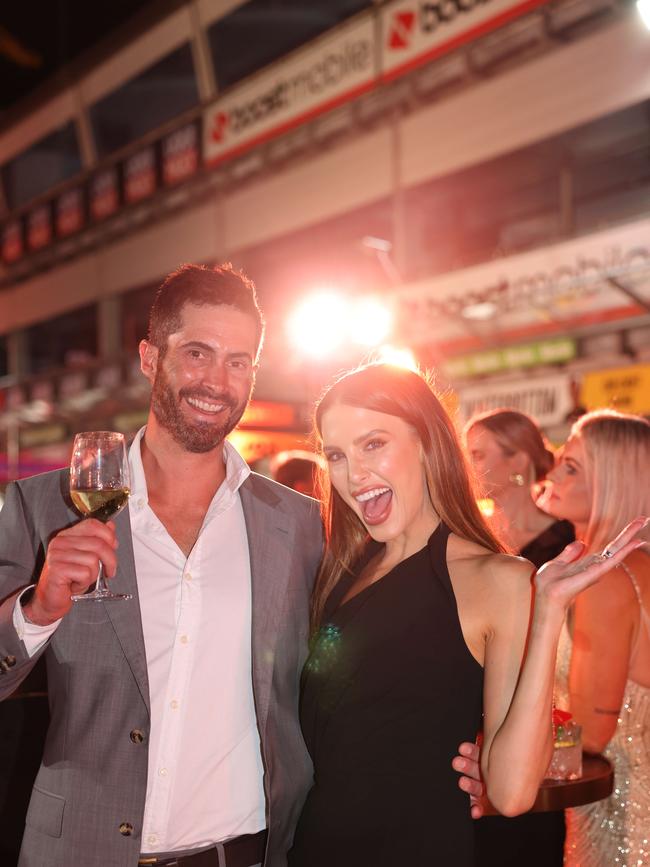 Ben Cutting and Erin Holland at the Supercars GC500 Party Under Palms on Pit Lane for Gold Coast at Large. Picture, Portia Large.