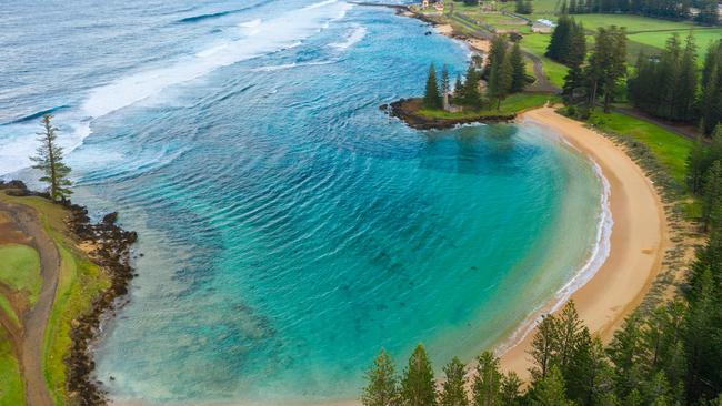 Pretty Emily Bay Lagoon on Norfolk Island has been named Australia’s third-best beach.