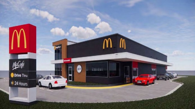 An image of the proposed McDonald's restaurant submitted in the application from engineering firm Richmond & Ross.