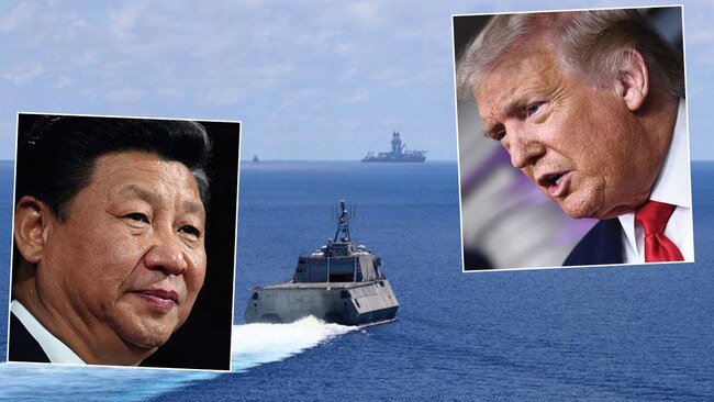 Chinese President Xi Jinping, left, and US President Donald Trump look set on a collision course over the South China Sea. Pictures: AFP/AFP/Supplied