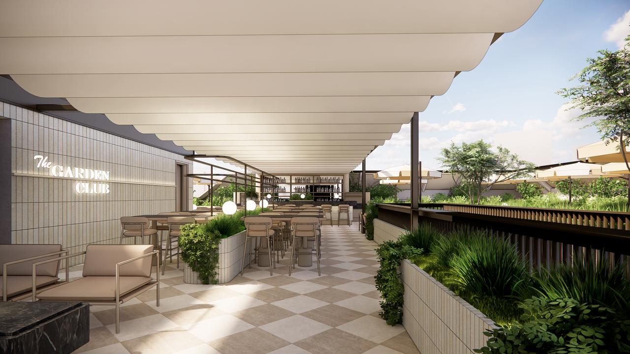 An artist's impression of the redeveloped Victory Hotel's rooftop bar area.