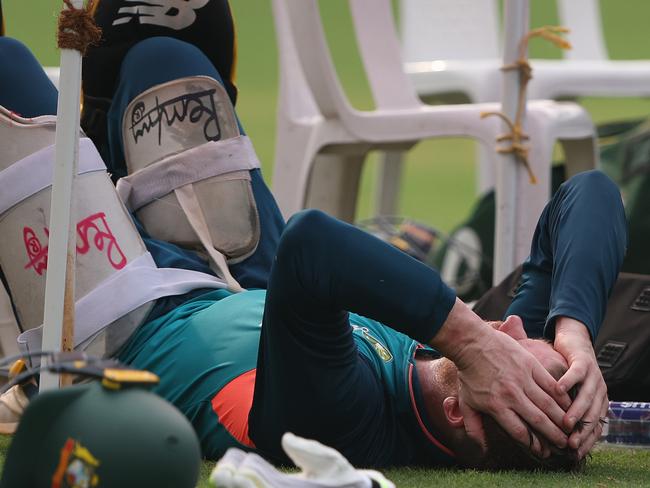 MUMBAI, INDIA - NOVEMBER 06: Steve Smith of Australia is seen after he completed training during an Australian training session at Wankhede Stadium on November 06, 2023 in Mumbai, India. (Photo by Robert Cianflone/Getty Images)