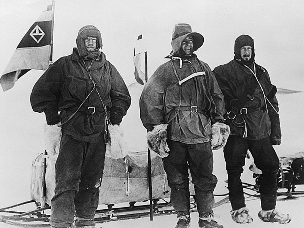 Antarctic explorers (l-r) Ernest Shackleton (1874-1922), Robert Falcon Scott (1868-1912) and Edward Wilson (1872-1912).