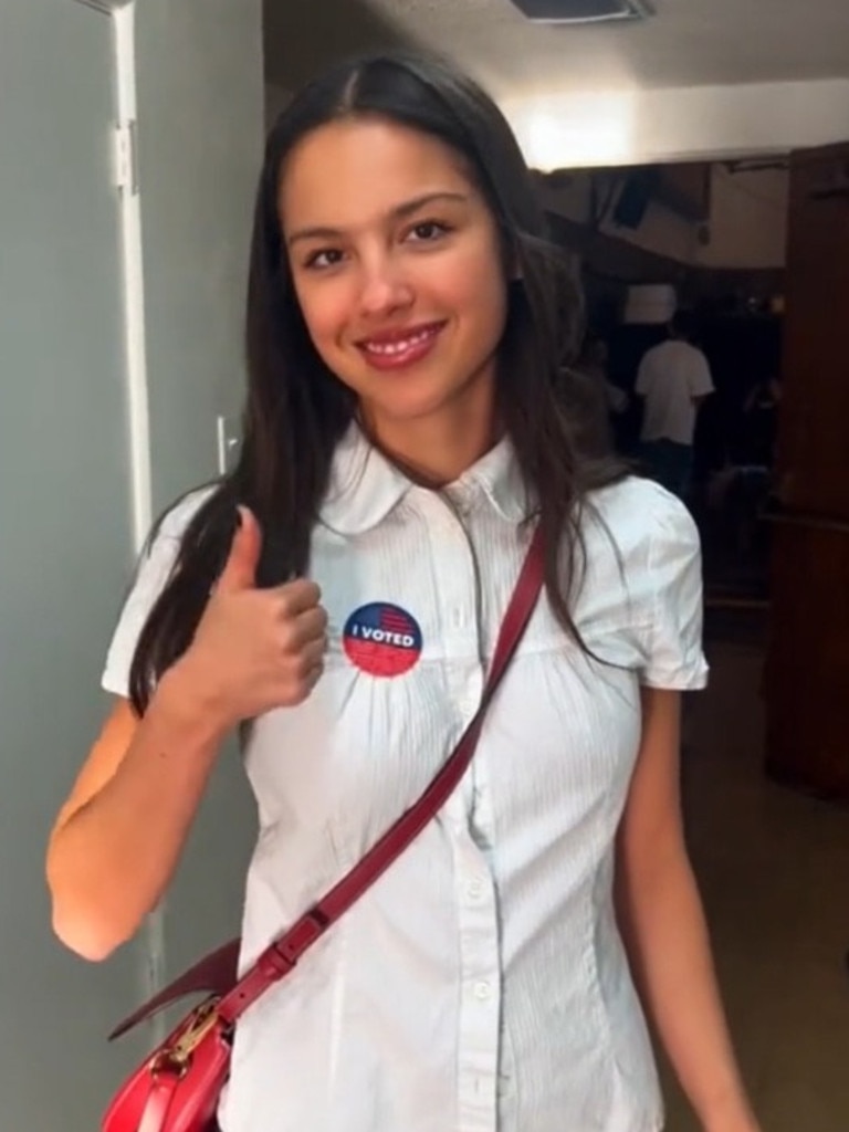 Olivia Rodrigo shared a video of her voting experience to TikTok. Picture: TikTok