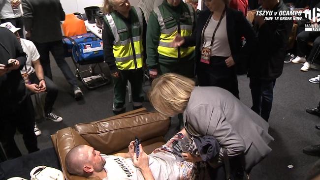 Campbell Somerville was taken to hospital. Photo: Fox Sports