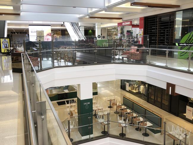 Empty floors at Indooroopilly shopping centre where they have had mass store closures. Photographer: Liam Kidston.