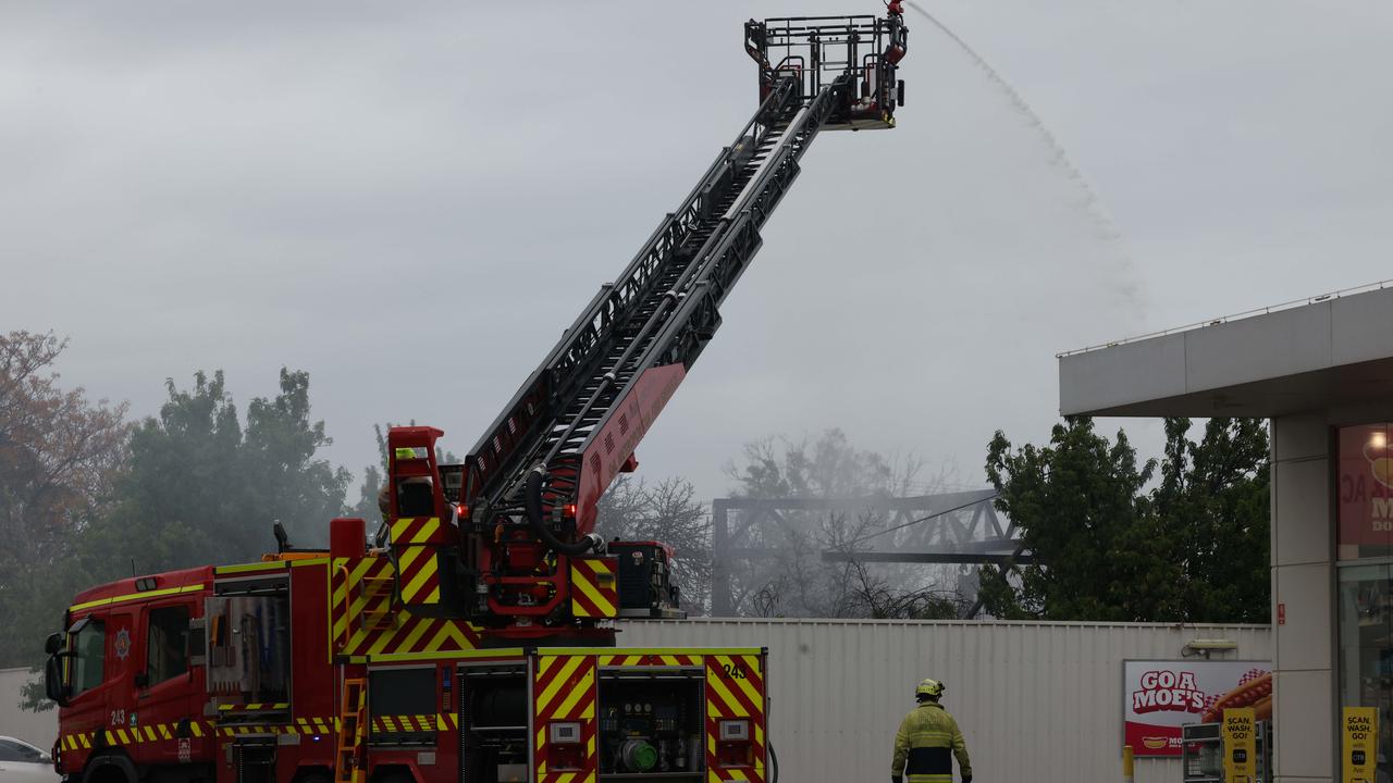 Fire appliance in OTR carpark, Port Rd. Picture: Russell Millard Photography