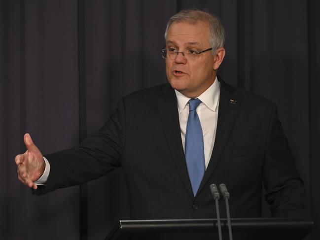 ‘COVID-19 started in China.” – Prime Minister Scott Morrison. Picture: AAP Image/Lukas Coch