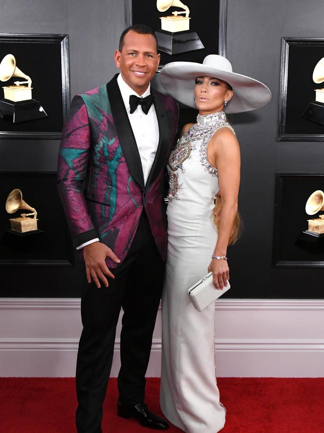 Alex Rodriguez and Jennifer Lopez attend the 61st Annual Grammys. Picture: Getty