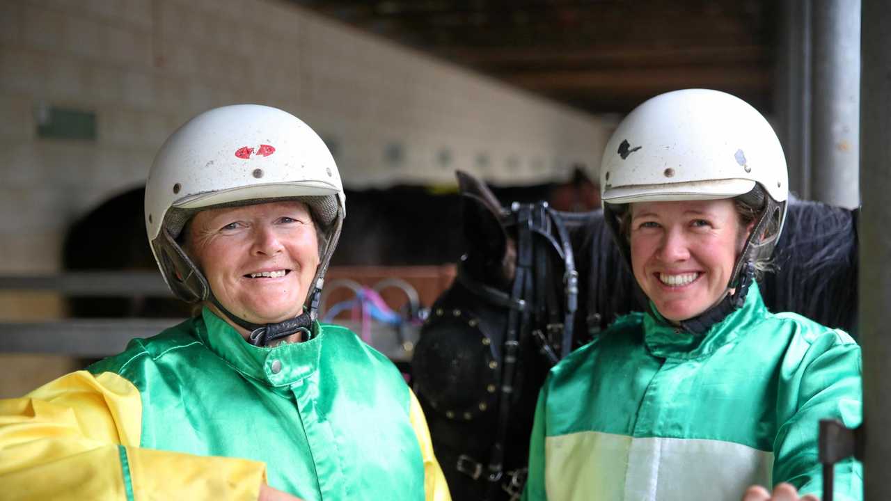 DRIVERS: Lola and Stacey Weidemann will drive in each pacing heat at the Warwick Show on Friday afternoon. Picture: Rowan Schindler