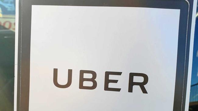 The Uber sticker on one of Gympie's Uber cars. Picture: Frances Klein