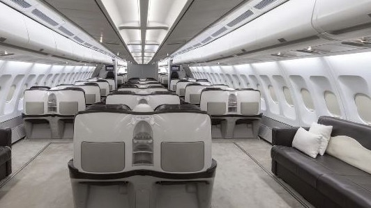 The interior of the AirX A340. Picture: AirX