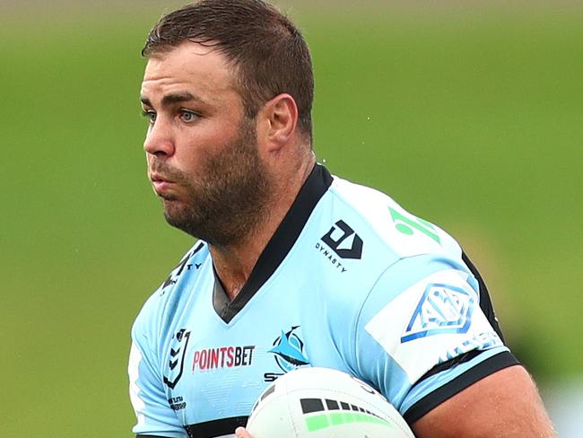 SYDNEY, AUSTRALIA - FEBRUARY 28: Wade Graham of the Sharks in action during the NRL Trial Match between the Cronulla Sharks and the Canterbury Bulldogs at PointsBet Stadium on February 28, 2022 in Sydney, Australia. (Photo by Mark Metcalfe/Getty Images)