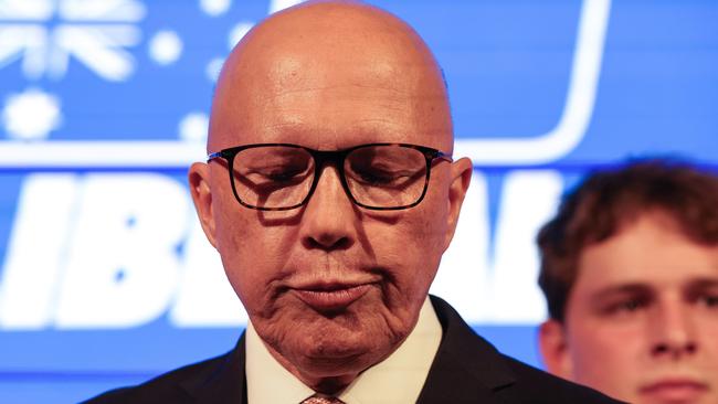 ‘Welcome to hell’: Successfully kicking the voice gave Peter Dutton and his supporters the belief that resuming government was achievable in just one term. Post-election, their pain is now compared to that felt by their ‘black brothers and sisters, and their children’ post the referendum vote. Picture: Adam Head / NewsWire