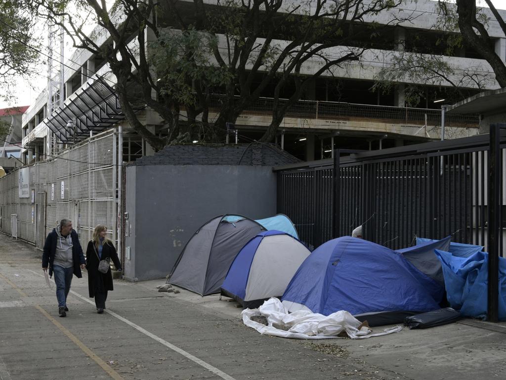 Argentinian fans camp outside the stadium in Buenos Aires in August, a whopping 80 days before Taylor’s concert on November 9. Picture: AFP