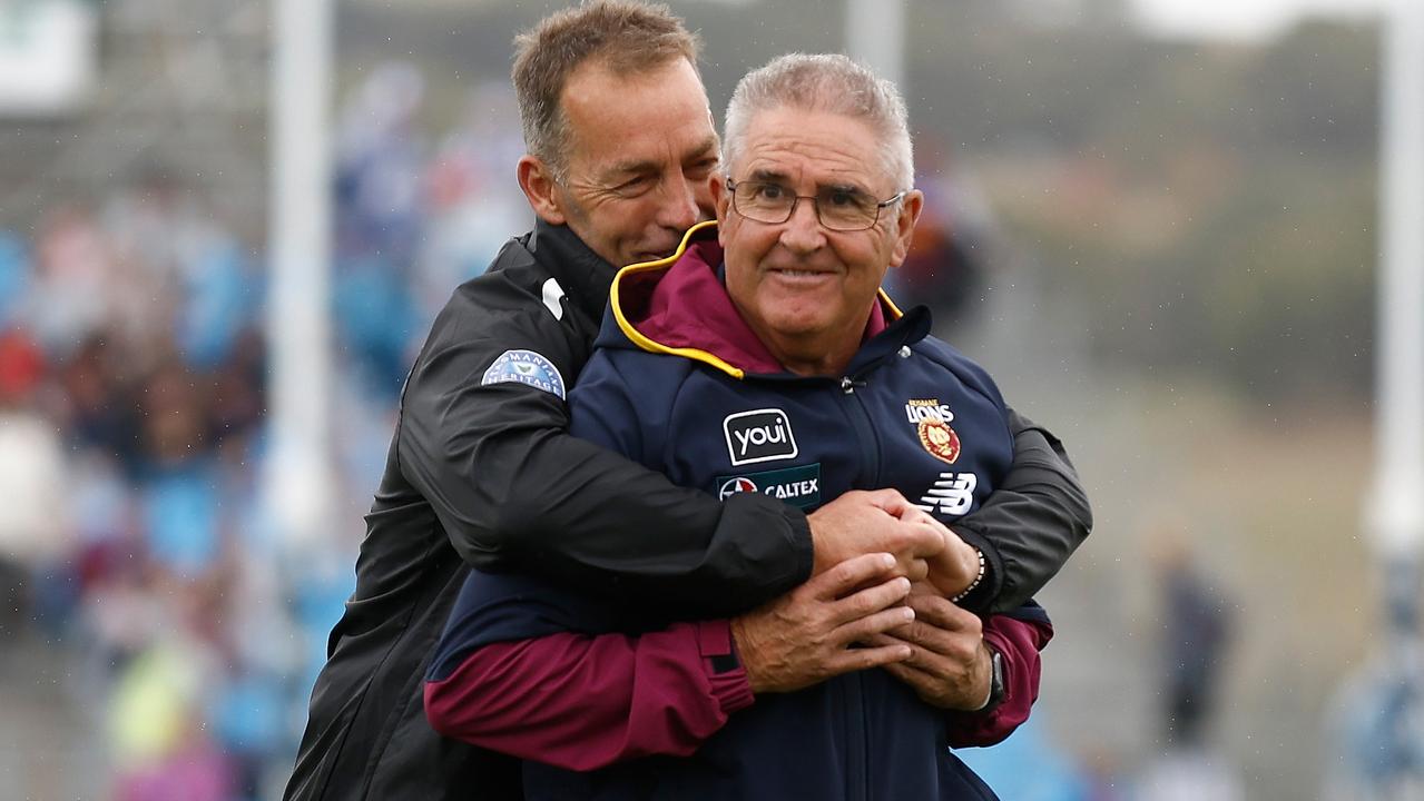 Chris Fagan and Alastair Clarkson earlier this year. Picture: Getty Images