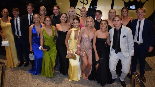 Students rocking up in the party bus at the Siena Catholic College Yr 12 Benefit Ball (formal 2024).