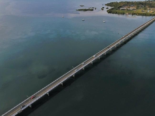 Bribie Island bridge. Picture: Dan Moore