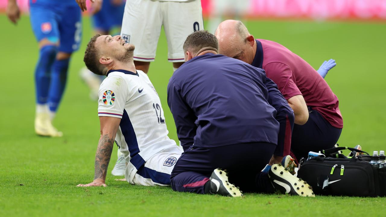 Trippier was forced off injured in England’s Round of 16 game against Slovakia. (Photo by Richard Pelham/Getty Images)