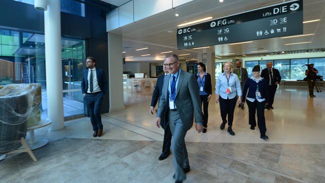 Premier Jay Weatherill and Health Minister Jack Snelling visit the new Royal Adelaide Hospital. Picture: Tricia Watkinson.