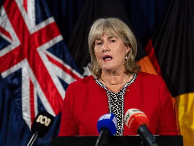 Chief Minister of Northern Territory Eva Lawler at the press conference in the Parliament during the 2024-25 Budget on May 14, 2024. Picture: Pema Tamang Pakhrin