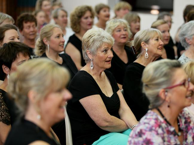 Workshop attendees sing, lead by The Idea of North, during a Vocal Improv workshop at the Manly Jazz festival in 2015. Picture: Troy Snook