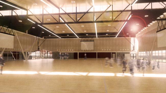 An artist’s impression of the new gym — part of the Cabra upgrade. Pictures: Supplied by Russell and Yelland Architects