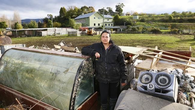 May 2018, Brookfield owner Julia Ridgers is pictured in the mess that volunteers have been busy cleaning up. Picture: MATT THOMPSON