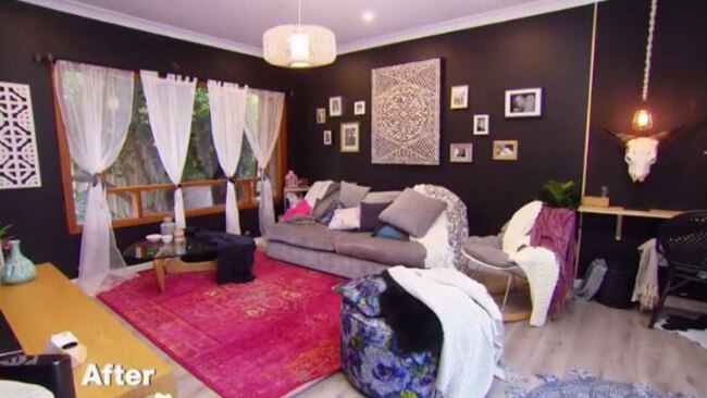 The “transformed” lounge room.