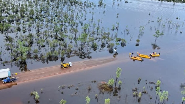 Gulf-based electrician Allan Robinson said flooding around the Carpentaria means roads are cut and helicopters and boats are the only way to travel to remote communities. Picture: Allan Robinson