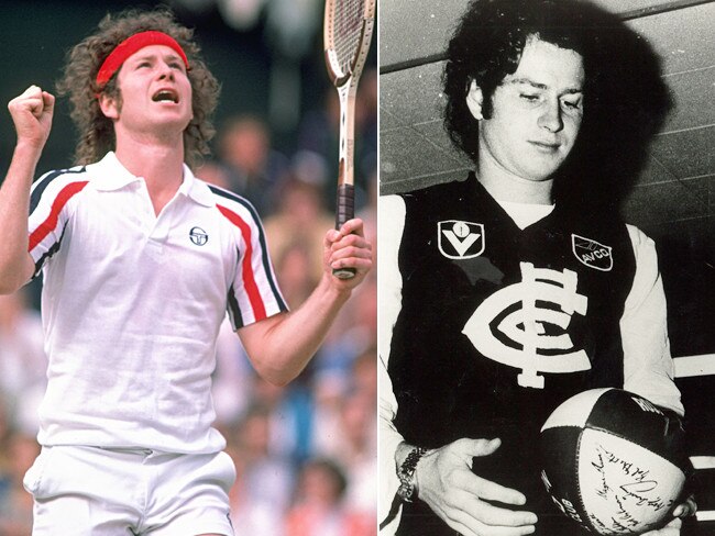 Tennis great John McEnroe at very least kept a lid on his sweary tirades when pressured into wearing a Carlton jumper in the 1980s.