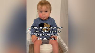 Baby toilet trained at six months
