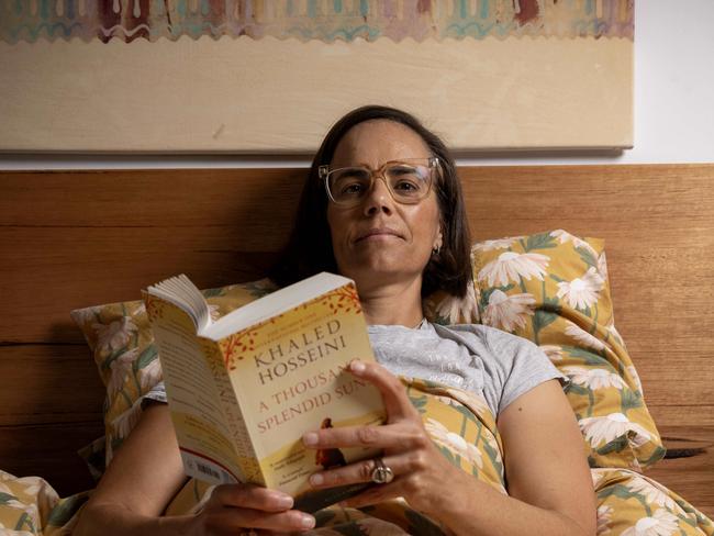 April 28, 2025: Megan Hayward has struggled to get a good night's sleep for a decade now due to symptoms of perimenopause at her home in Ovingham, Adelaide. Picture: Kelly Barnes