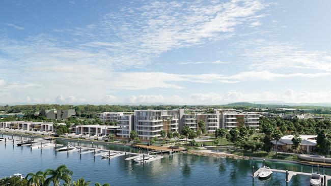 The 70-berth private marina at Harbour Shores, Biggera Waters. Photo: Supplied