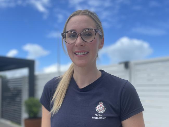 CQ Rescue flight paramedic Carlie Whiteley spoke at Mackay Airport’s morning tea at Ibis Hotel to celebrate International Women’s Day, as well as Women Of Aviation Week, on March 6, 2023. Photo: Zoe Devenport