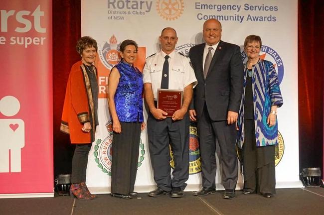 Copmanhurst RFS captain Edwin Newbery was awarded the NSW RFS Officer of the Year at the Rotary NSW Emergency Services Community Awards. Picture: NSW RFS