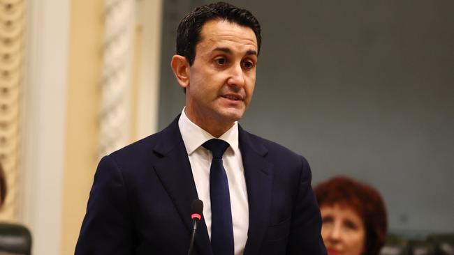 Opposition Leader David Crisafulli on the last day of Parliament before the election on Thursday. Picture: Tertius Pickard/NCA NewsWire