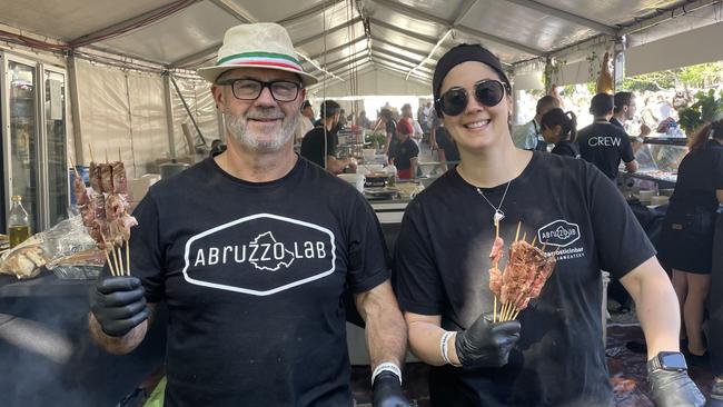 Roberto Di Pietro and Michelle Di Pietro from Abruzzo Lab at the food and wine day as part of Cairns Italian Festival at Fogarty Park. Picture: Andreas Nicola