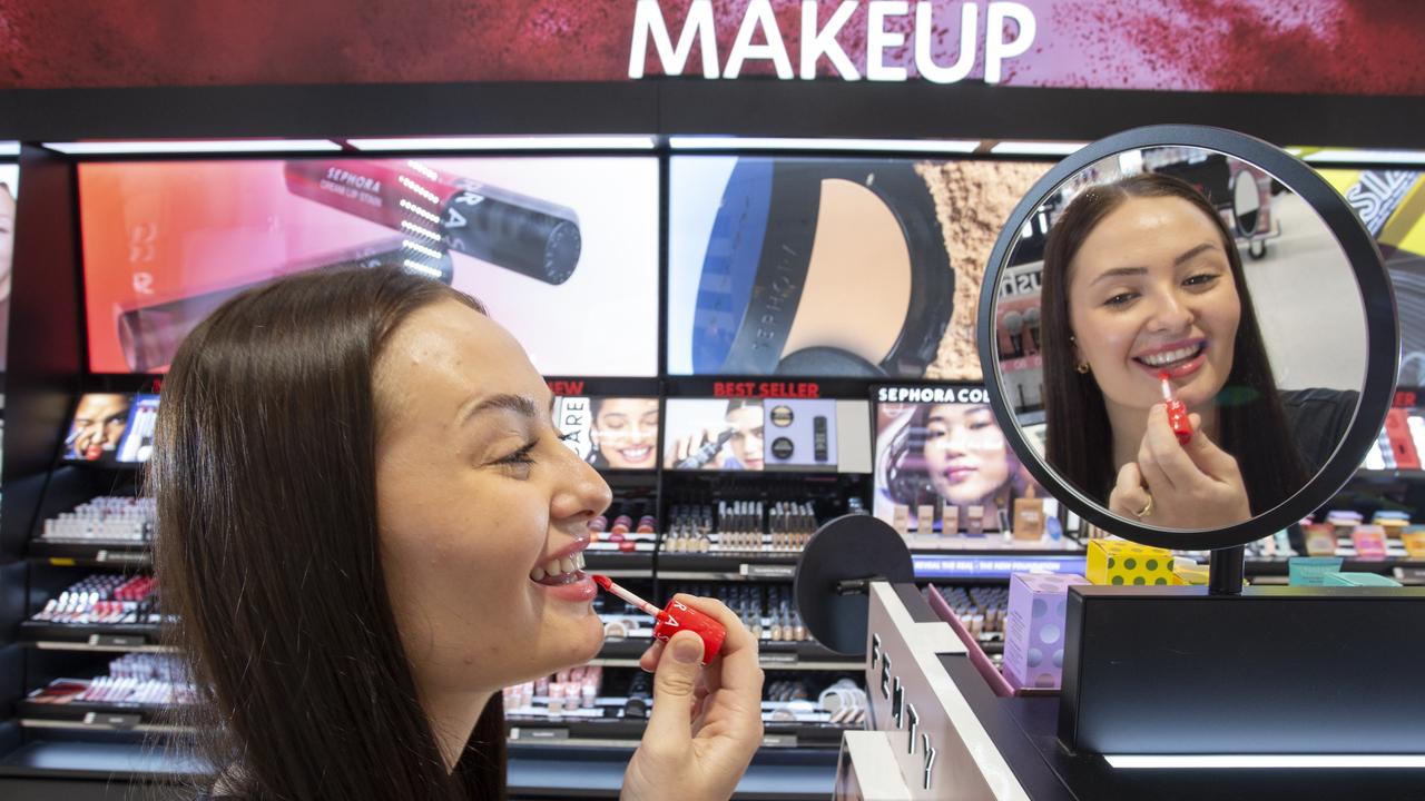 Sephora’s Jess Van-Boxel in the new store at Westfield Marion. Picture: Brett Hartwig