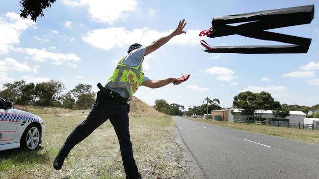 Police attempted to stop the car with a tyre deflation device.