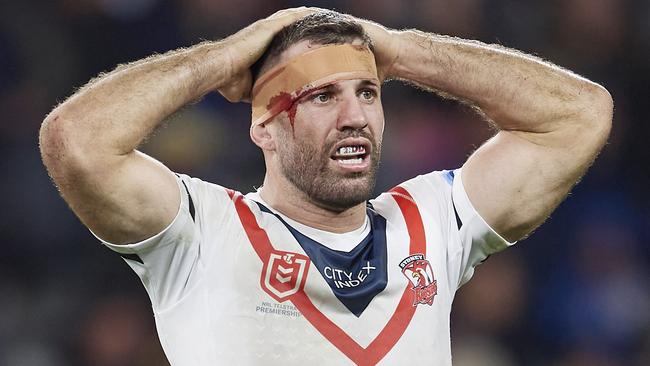 James Tedesco of the Roosters looks dejected after defeat during the round 15 NRL match between the Parramatta Eels and the Sydney Roosters at CommBank Stadium, on June 18, 2022, in Sydney, Australia. (Photo by Brett Hemmings/Getty Images)
