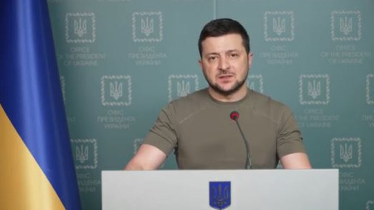 Ukrainian President Volodymyr Zelensky addressed the city of Mariupol on Saturday via a facebook video. Picture: Facebook