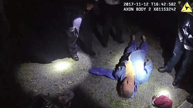 An injured Andrew John Cobby is discovered near the murder scene. Picture: File